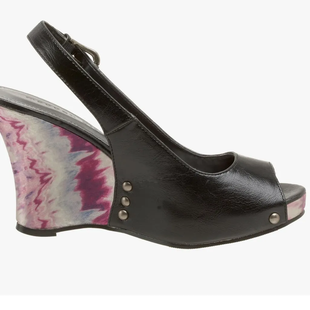 Madden Girl by Steve Madden Black Purple Wedge Sandals - Image 3