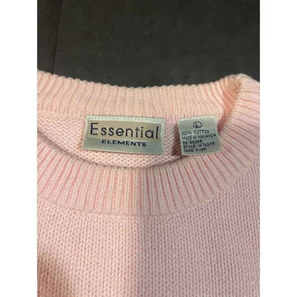 Essential‎ Elements Soft Pink Knit Sweater - Image 2