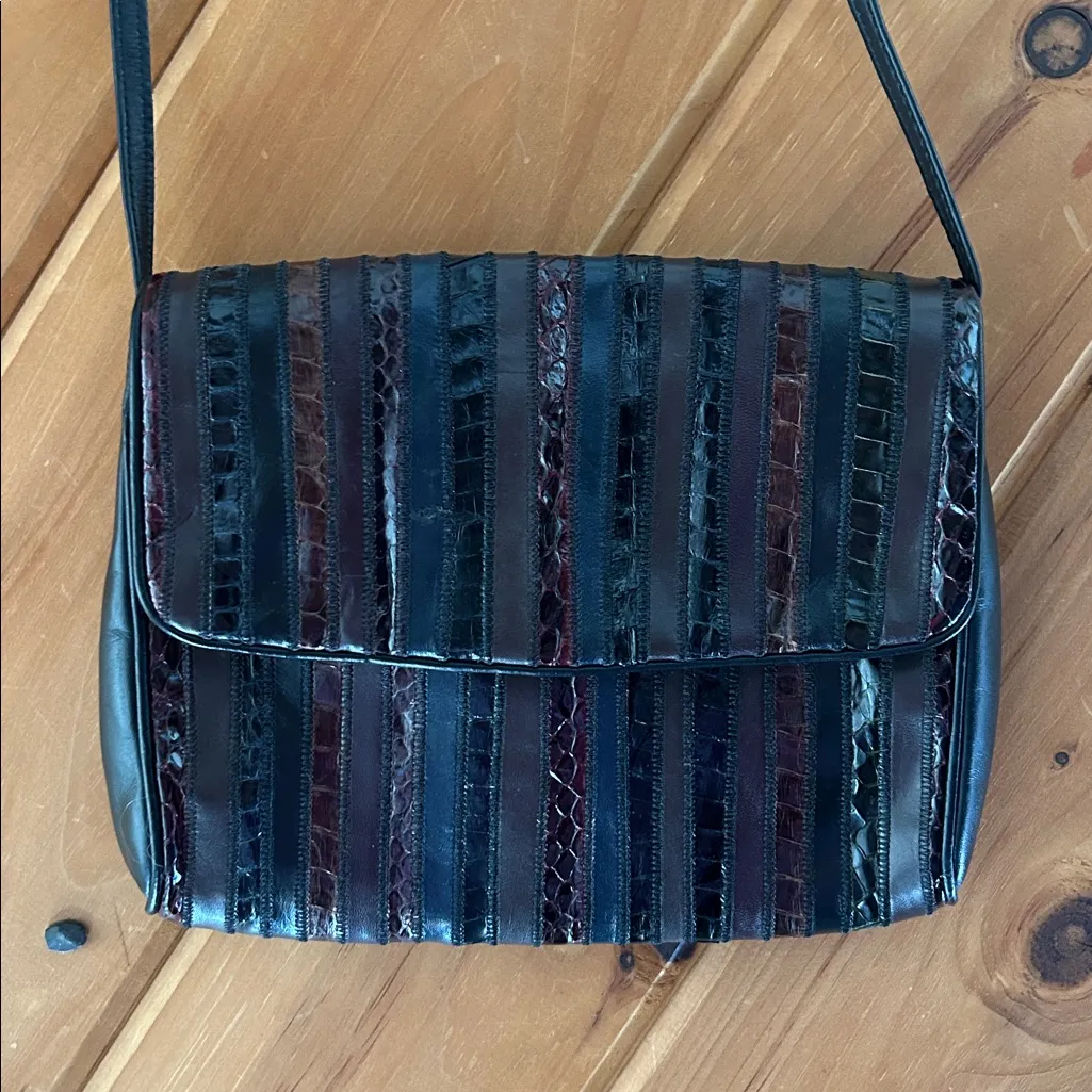 Vintage Anne Klein by Caldron brown animal print leather crossbody purse NWT - Image 3