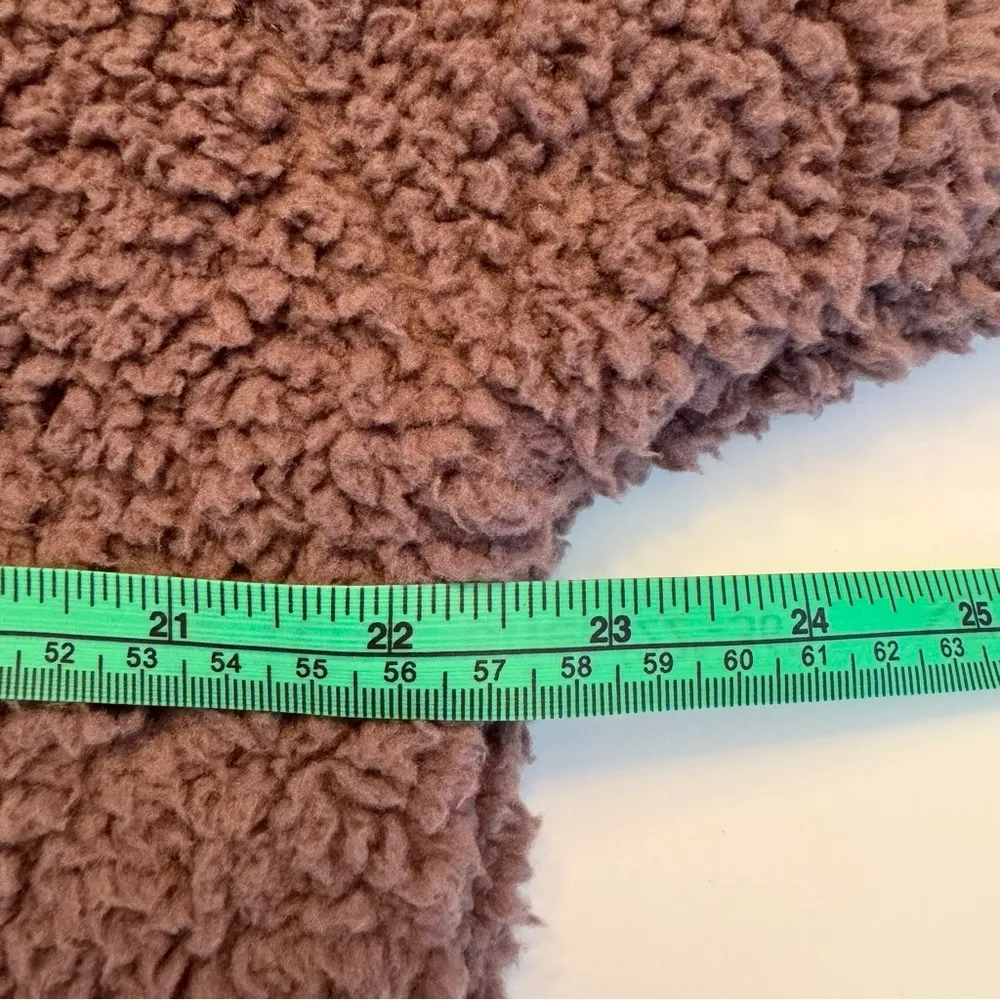 American Eagle AE Sherpa Teddy Hoodie Medium Plum Purple Cozy Lightweight Soft - Image 7