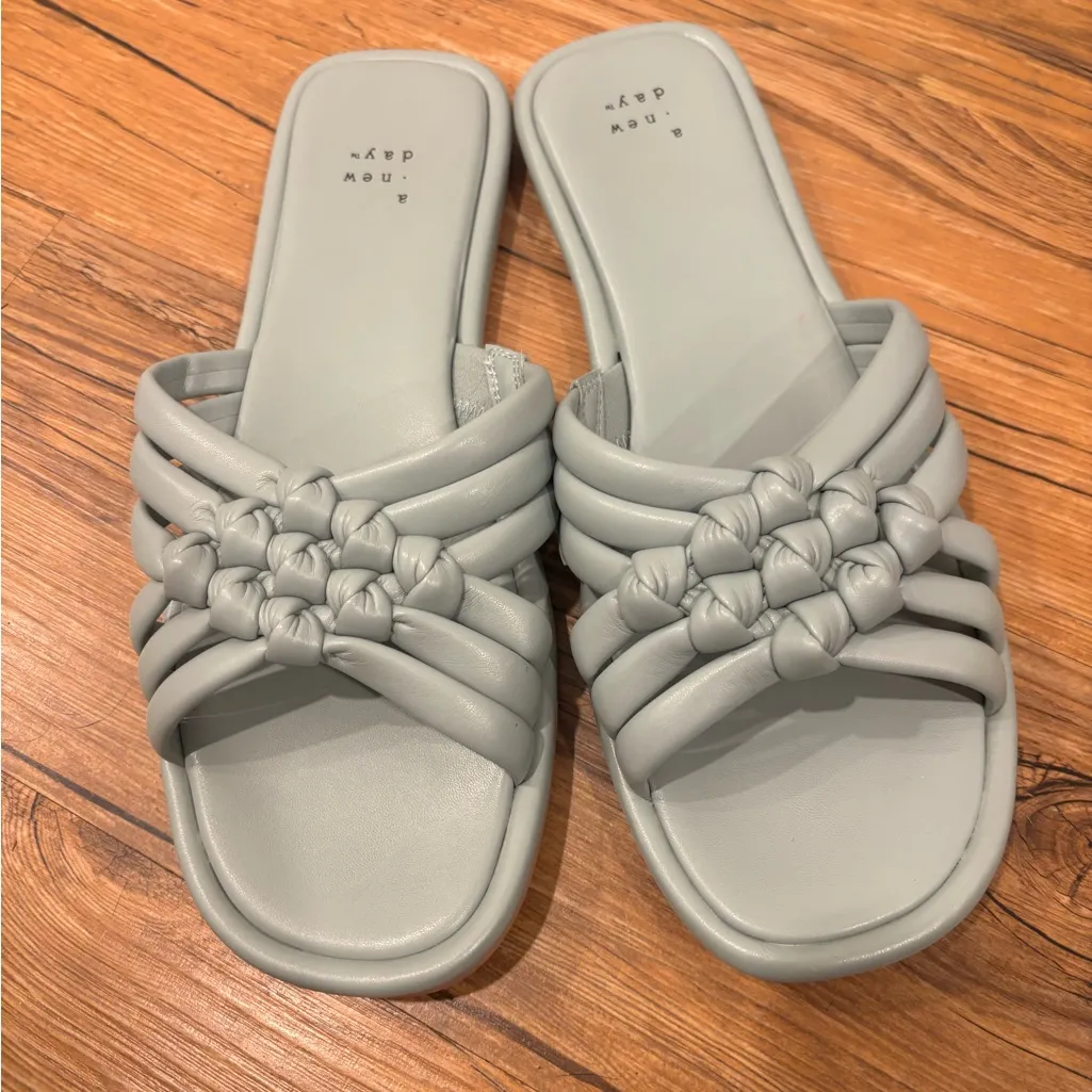 a new day Women's teal Braided Slide Sandals - Image 3
