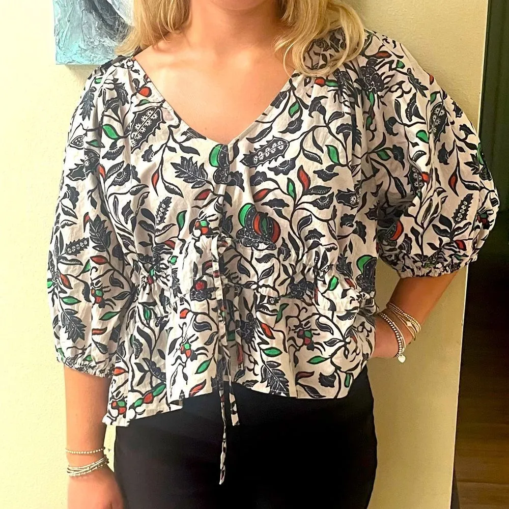 Love The Label Anthropologie Nikita Willow Black Audrey Peasant Top M - Image 3