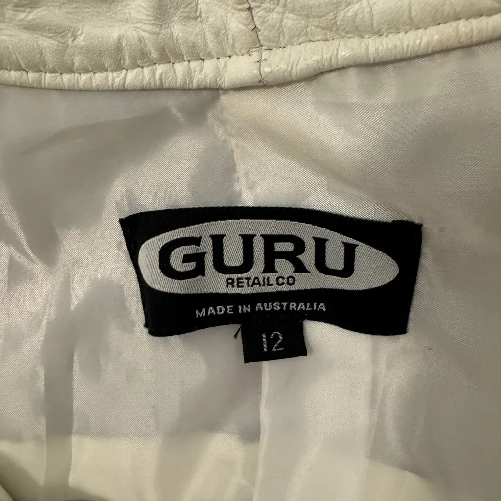 Vintage White Leather Jacket Size undefined - Image 8