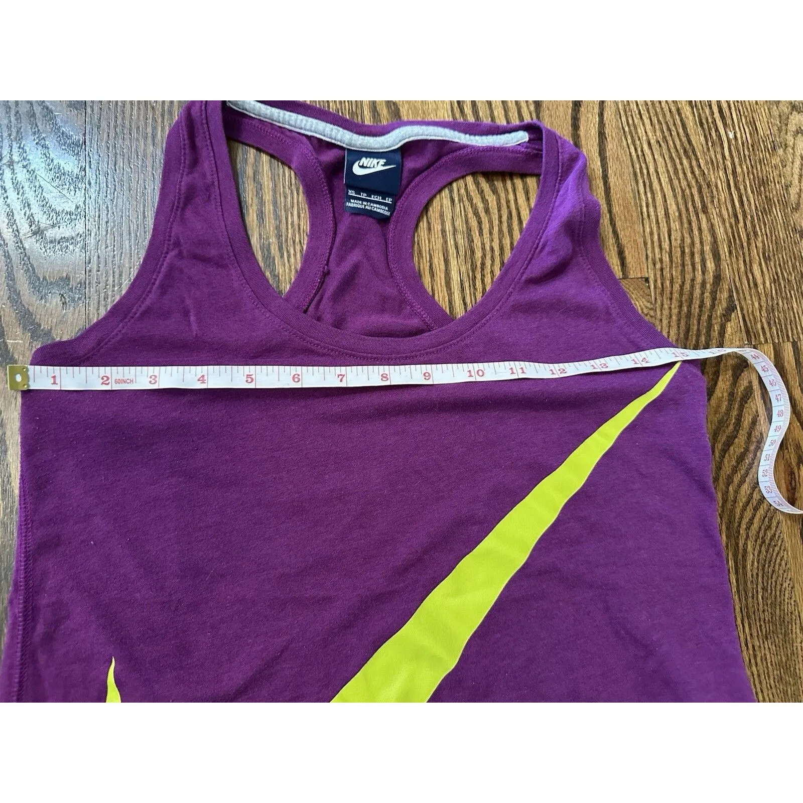 NIKE Size XS Womens Cotton Blend Scoop Neck Athletic Racer Back Top Purple EUC - Image 3