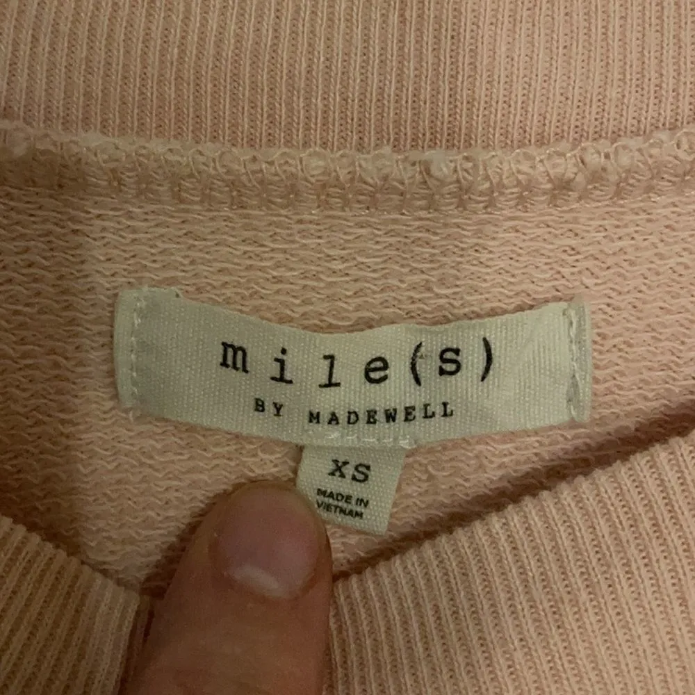 Mile(s) by Madewell Blush Button Detail Sweatshirt - Image 4