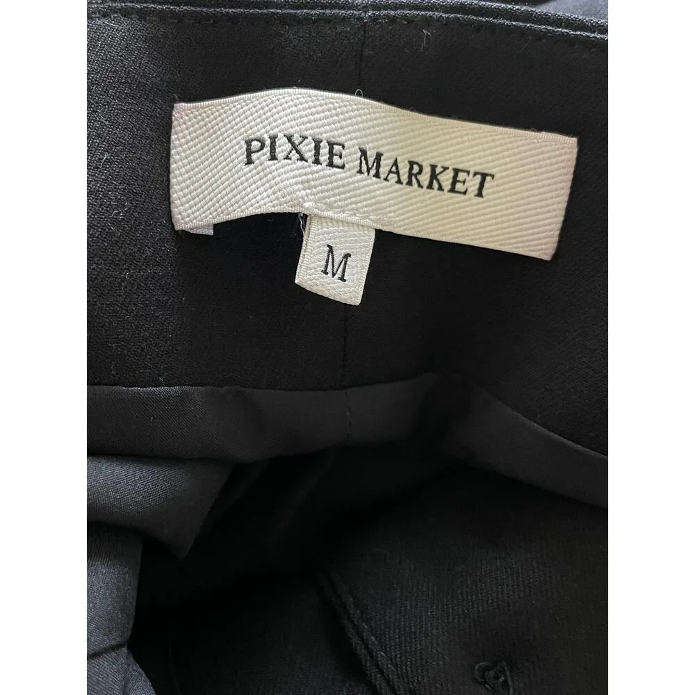 Pixie Market Black Vest Strapless Button Top Size M - Image 4