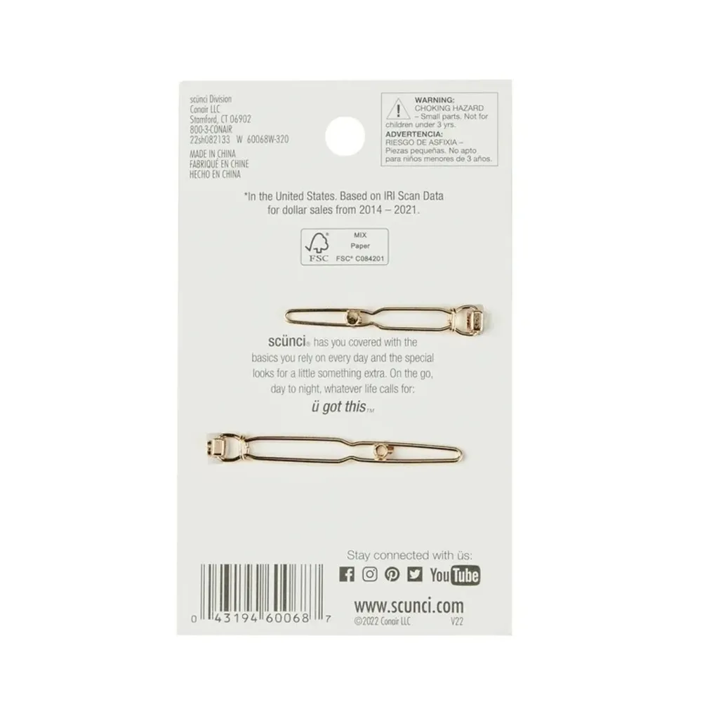 Tayshia by Scunci nwt Matching Rhinestone and Pearl Starburst Hair Clips, Gold - Image 3