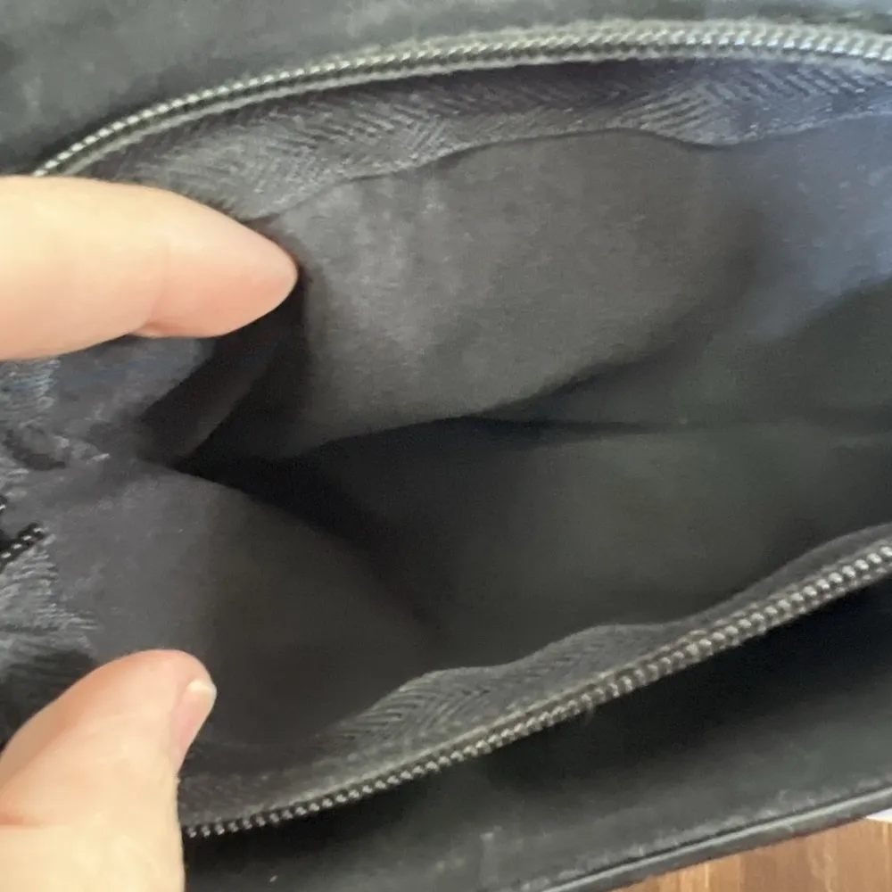 Vtg Etienne Aigner Women's Shoulder Bag Purse Black Genuine Leather Brass Logo - Image 7