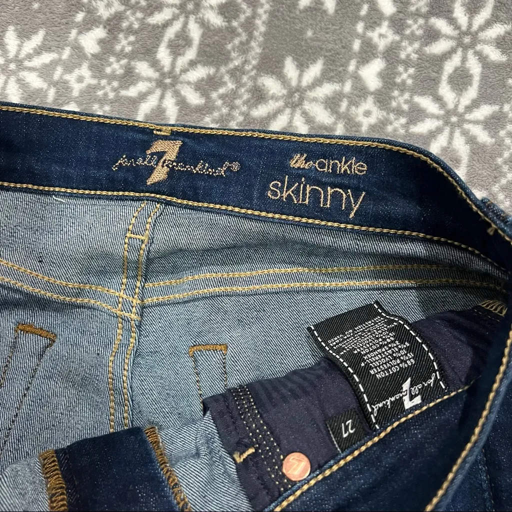 NEW 7 FOR ALL MANKIND ANKLE SKINNY WITH WAVE HEM IN SERRANO‎ NIGHT SIZE 27 - Image 10