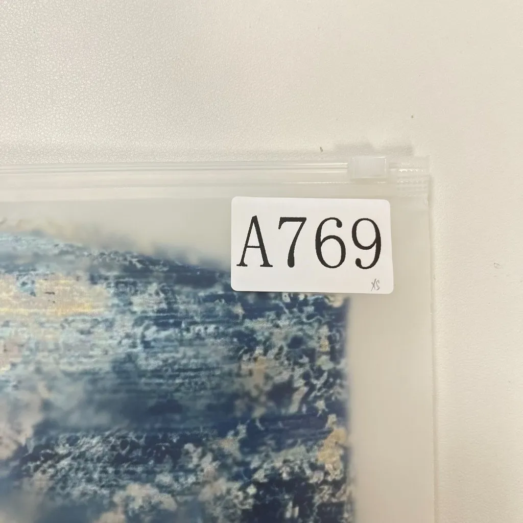 NWOT Johnny Was Santorini Blouse Silk Pete Greta Women Size L Blue Short Sleeve - Image 12