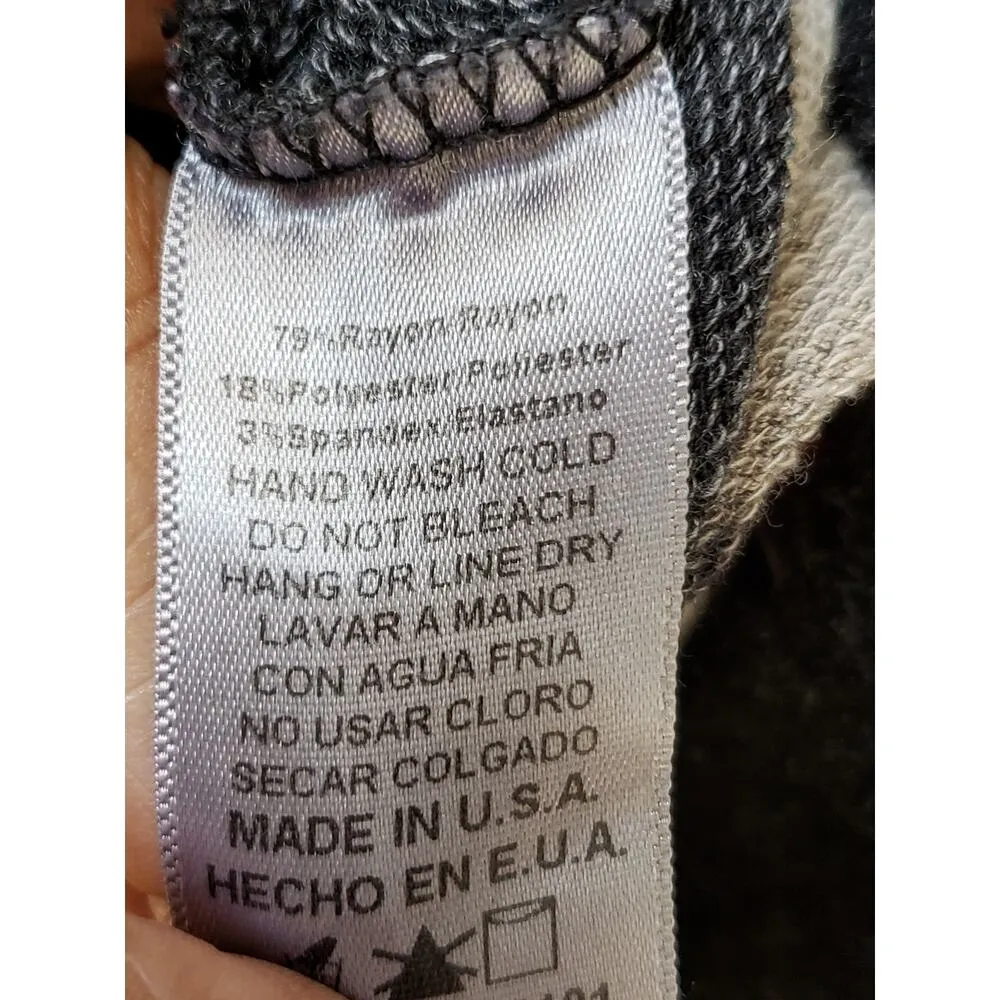 Mono B Tunic Top Womens Small Black Dip Dye Knit Short Sleeve Handkerchief Hem - Image 9