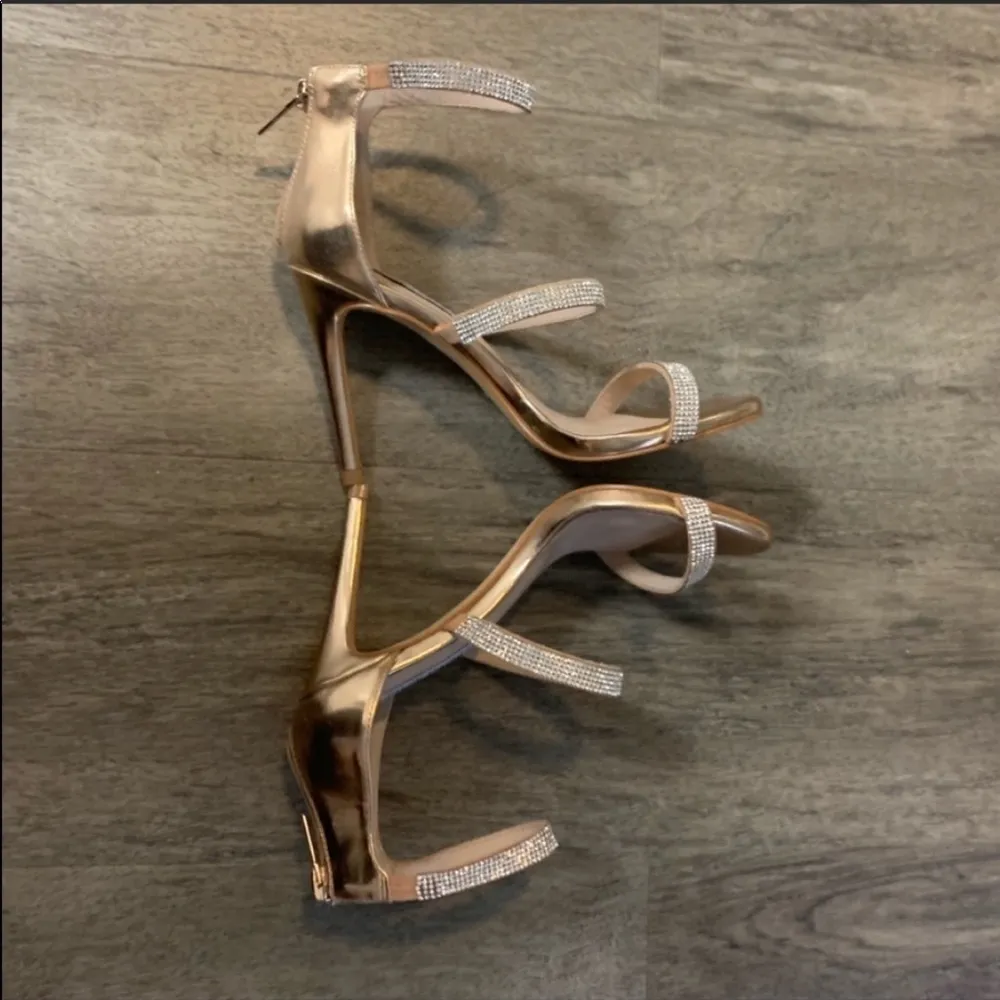 Steve Madden pink rose gold rhinestone heels - Image 6