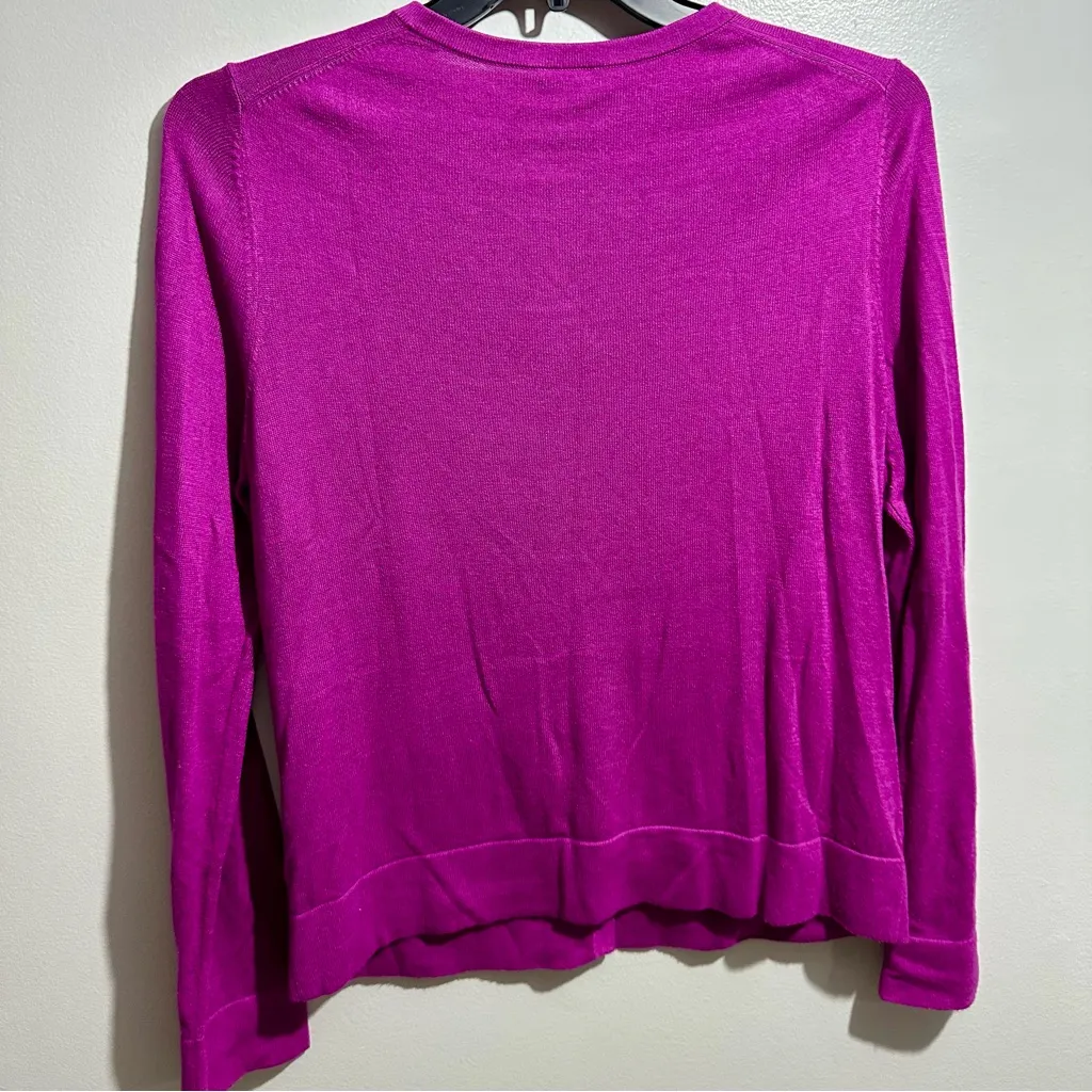 Ann Taylor Women's Fuchsia Cardigan Sweater (608) - Image 4