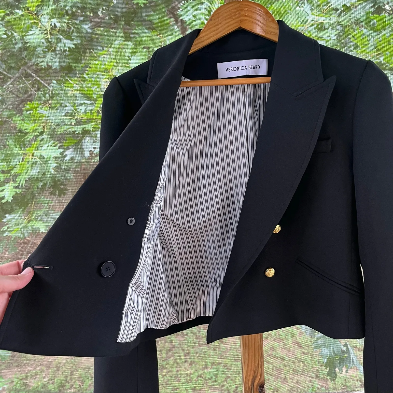 Veronica Beard Women's Black Cropped Blazer Size 4 - Image 3