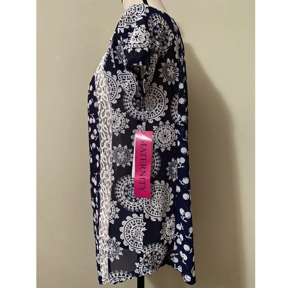 Siren Lily  small maternity sheer button up blouse - Image 3