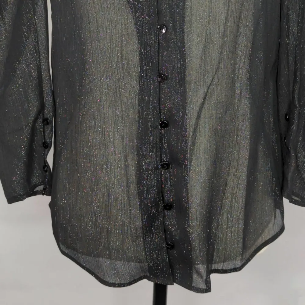 NWT |‎ L'AGENCE Kimberly Puffy Sleeve Blouse Black Size XS - Image 5
