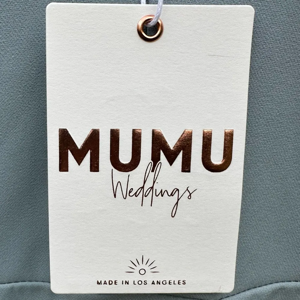 NWT Show Me Your Mumu Bridesmaid Dress Morgan Gown Silver Sage Sz S - Image 6