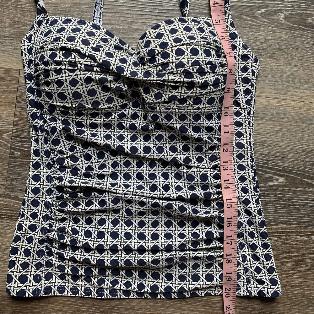 Bond Eye Australia Tankini Two Piece Blue & White Geometric Swimsuit 6 D/DD - Image 6