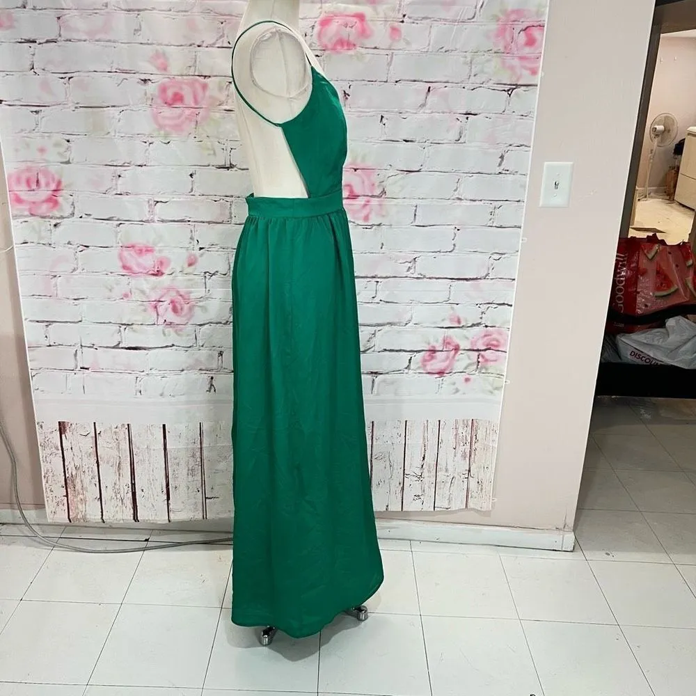 Lulus Exclusive Women's Rooftop Garden Backless Emerald Green Prom Dress Size S - Image 6