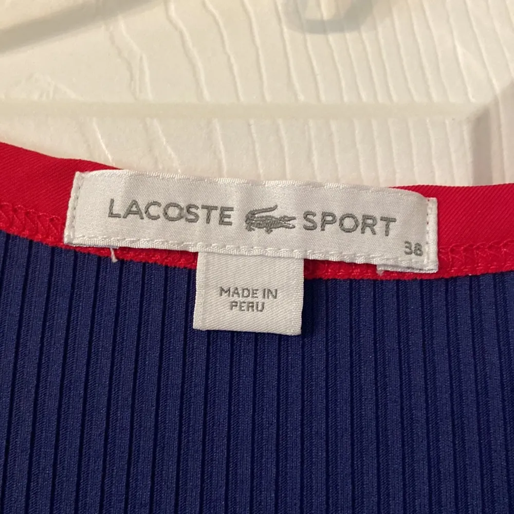 Lacoste  Sport Dress size 38 length 33” bust 30 color navy blue ,red and white - Image 3