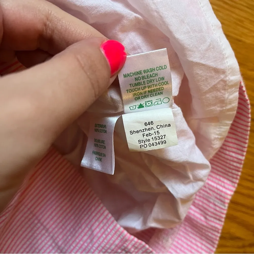 Lilly Pulitzer Petra PB Pink Seersucker Stripe Cut Out Bows Dress size 0 - Image 7