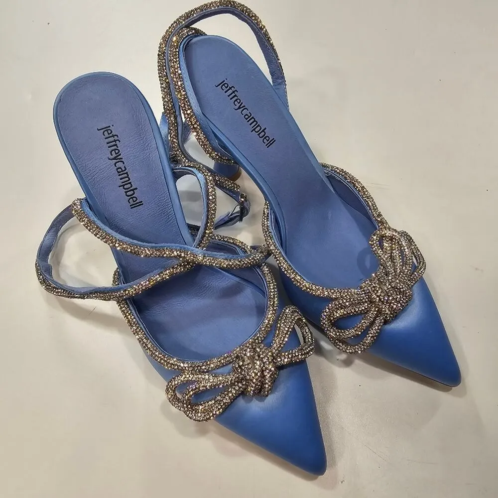 Jeffrey Campbell X REVOLVE Apresdouze Heel in Baby Blue Satin Silver - Image 2