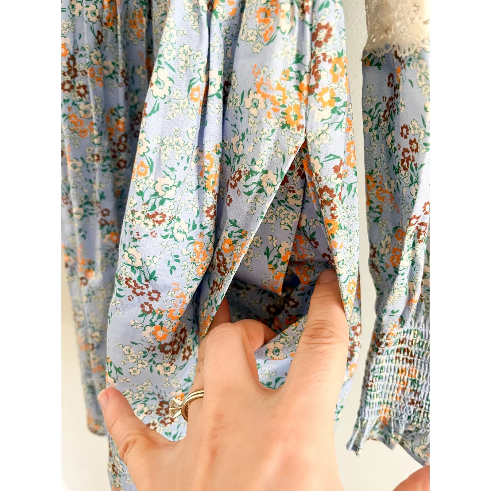 Hunter Bell | NWT Ryan Dress Ditsy Blue Floral Long Sleeve | Sz XS - Image 7