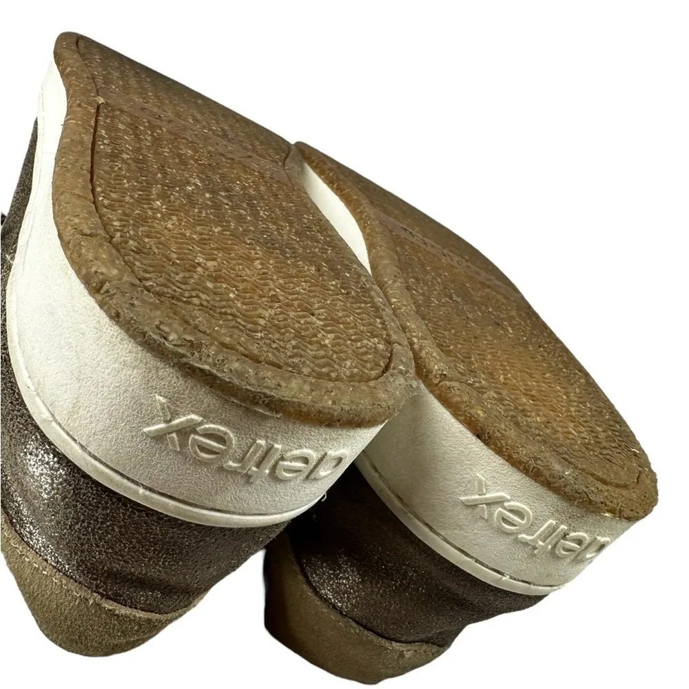 Aetrex Sneakers WMS SZ EU 40 US 9.0 Brown Metallic Blake Leather Comfort Shoes - Image 5