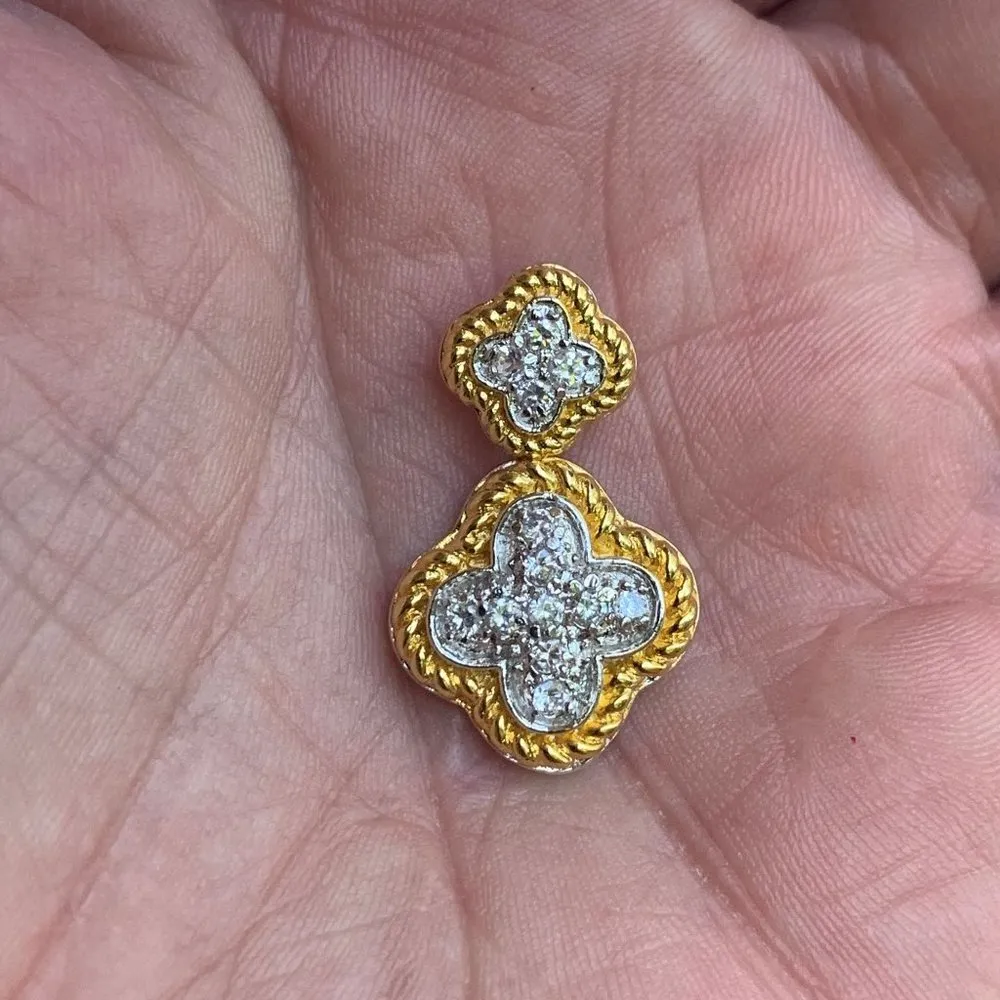 Women's Small Silver Cross Pendant, Vermeil, Beautiful Accented Jewelry - Image 5