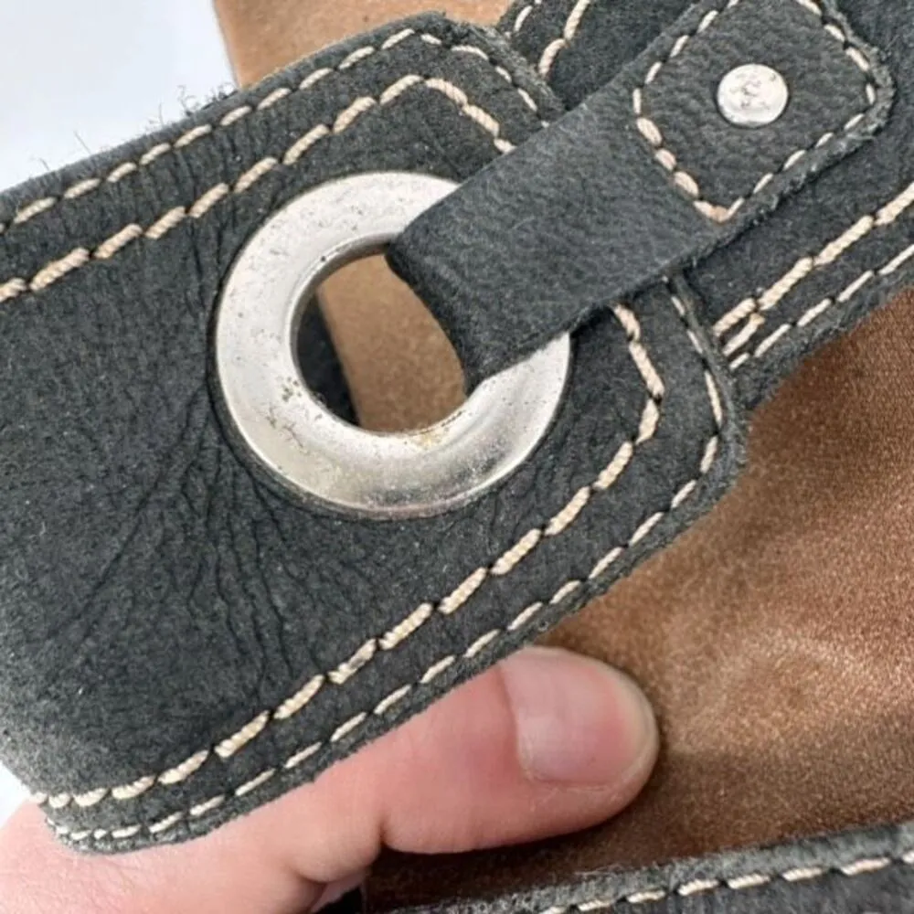 Clarks Womens Leather Bendables Lexi Willow Slip-On Flats Sandals Black Size 9.5 - Image 4