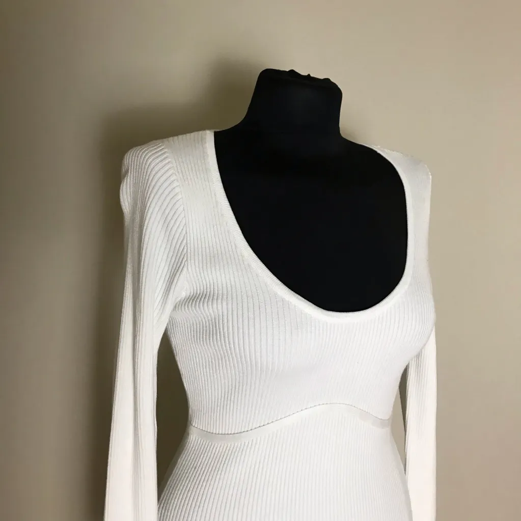 Abercrombie White Knit Dress NWT - Image 3