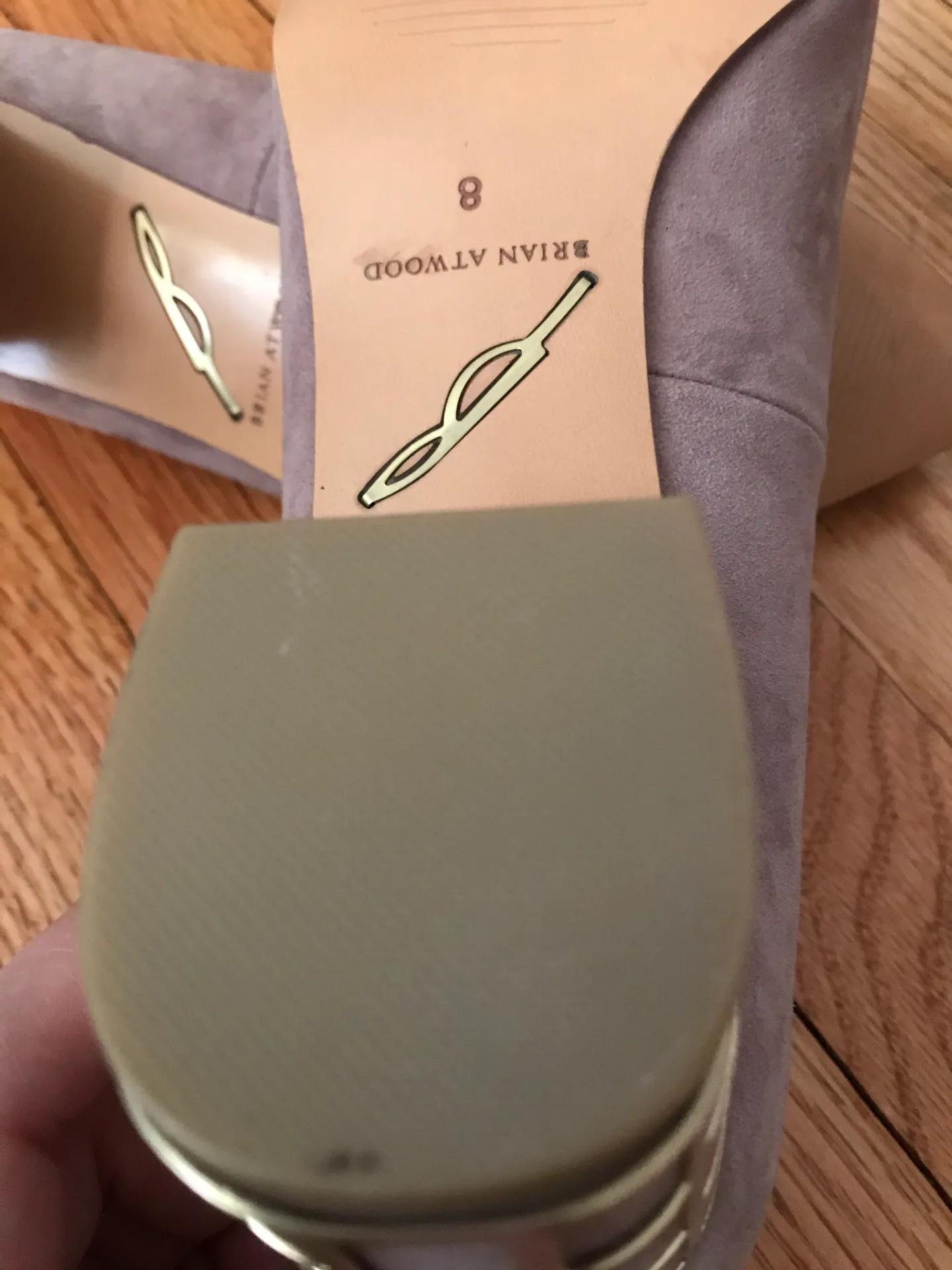 Lilac Karina Suede Block Cage Pointed Pumps - Image 8