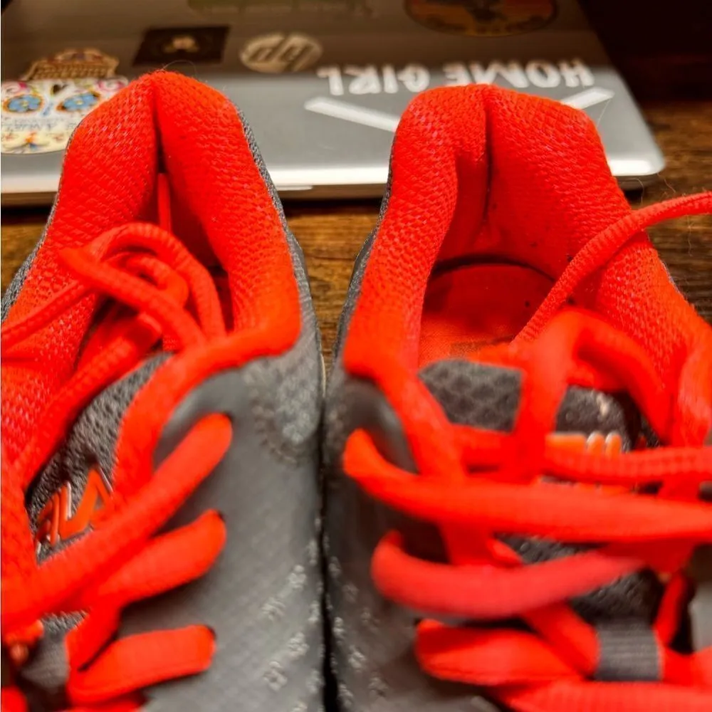 FILA  Athletic Running Shoes Gray/‎ Orange Size 9 - Image 4