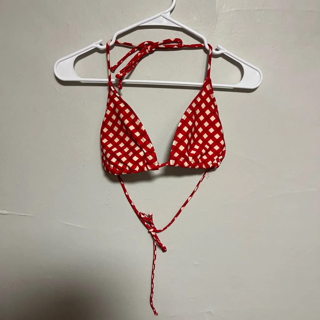 OP Red and White Plaid Bikini - Image 2