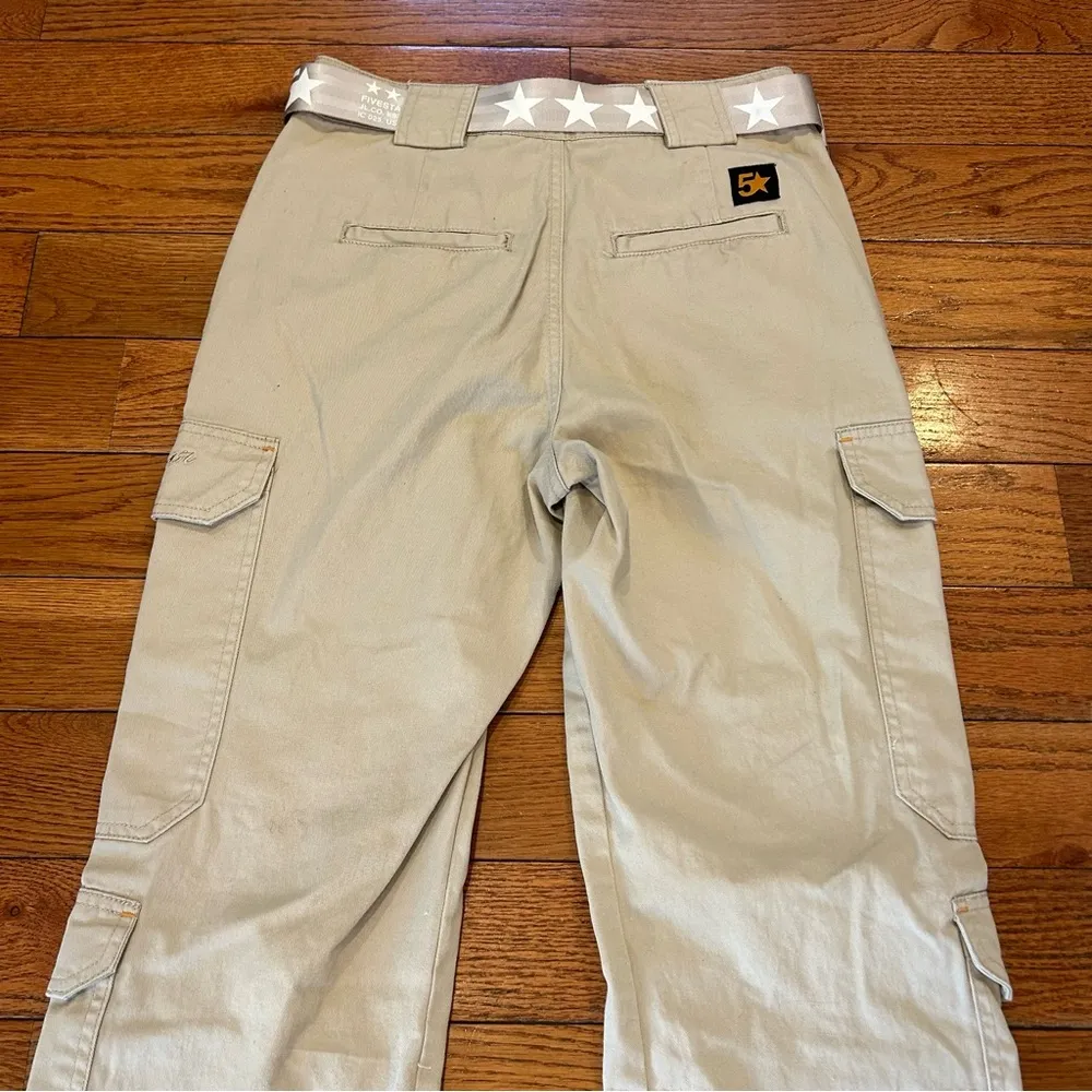 FIVESTAR GENERAL CO. Sierra Cargo Pants Belt Included Beige Women's Size 0 - Image 5