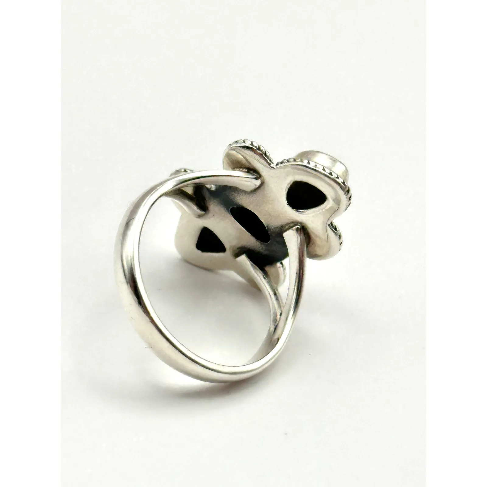 Australian Opal 3 Stone Sterling Silver Handmade Ring Size 8 - Image 5