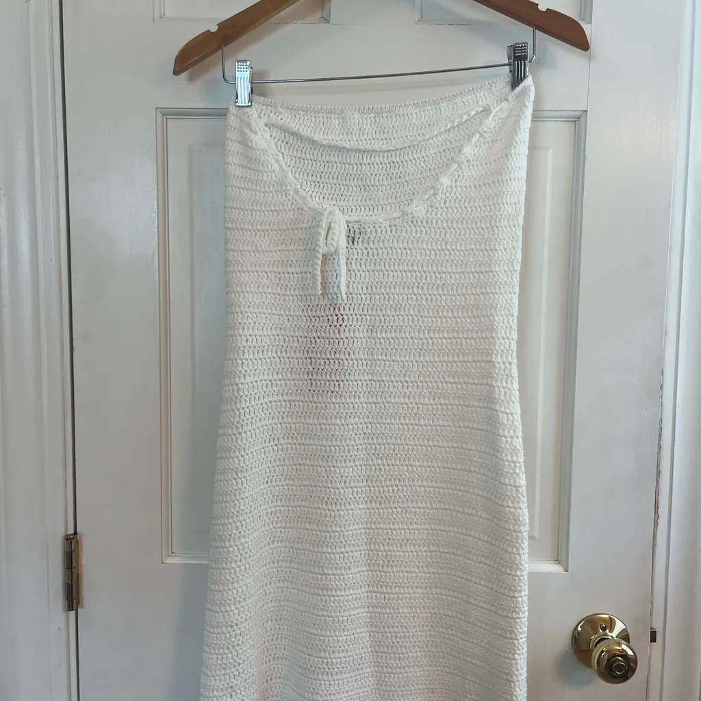Beginning Boutique White Crochet Mini Dress NWT - Image 3