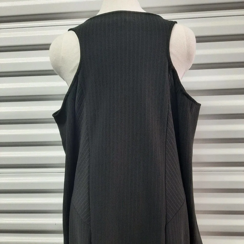 New Look Dress Women 1X Black Long Sleeve Cold Shoulder Quarter Zip Bodycon - Image 6