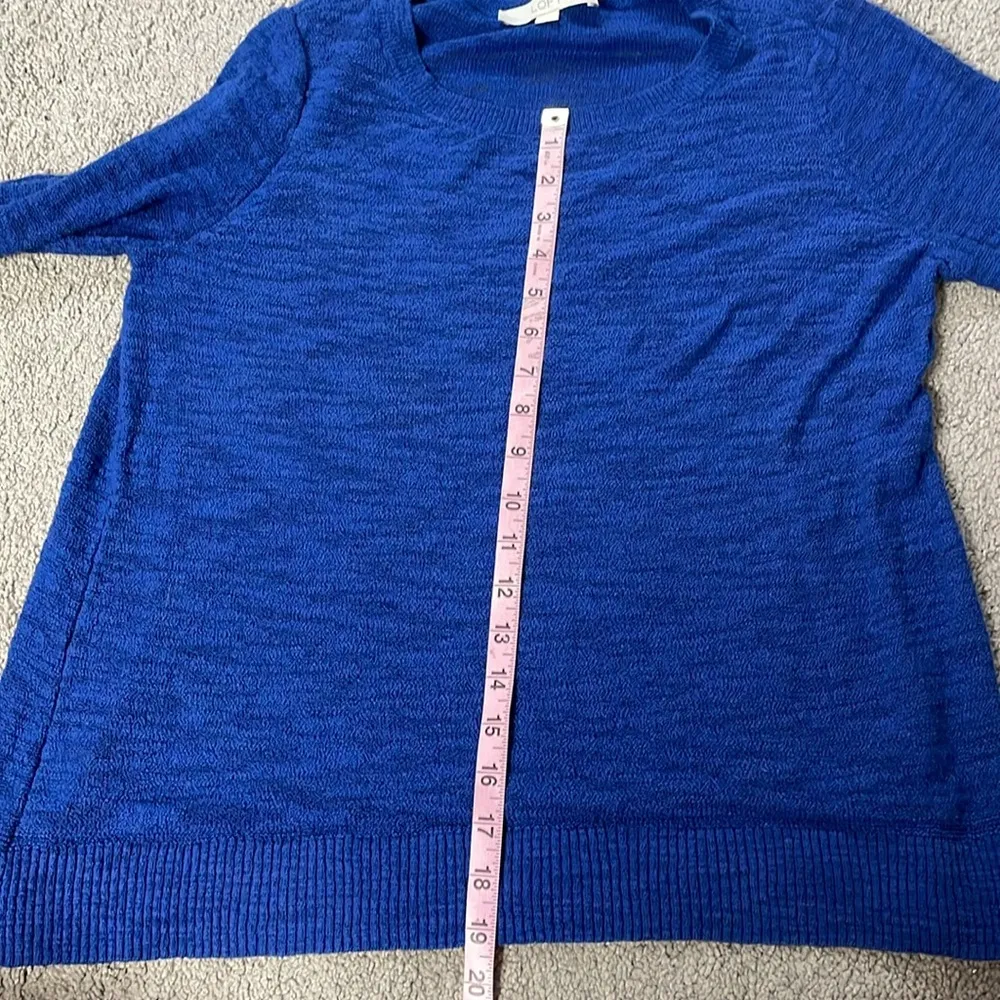 Loft  Royal Blue Thin Long Sleeve Scoop Neck Sweater | Size Medium - Image 10