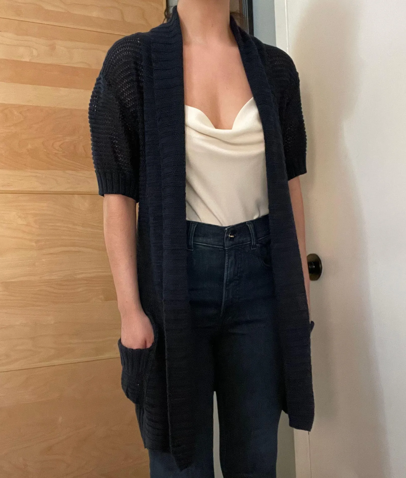 Abercrombie Navy Long Cardigan Sweater - Image 3