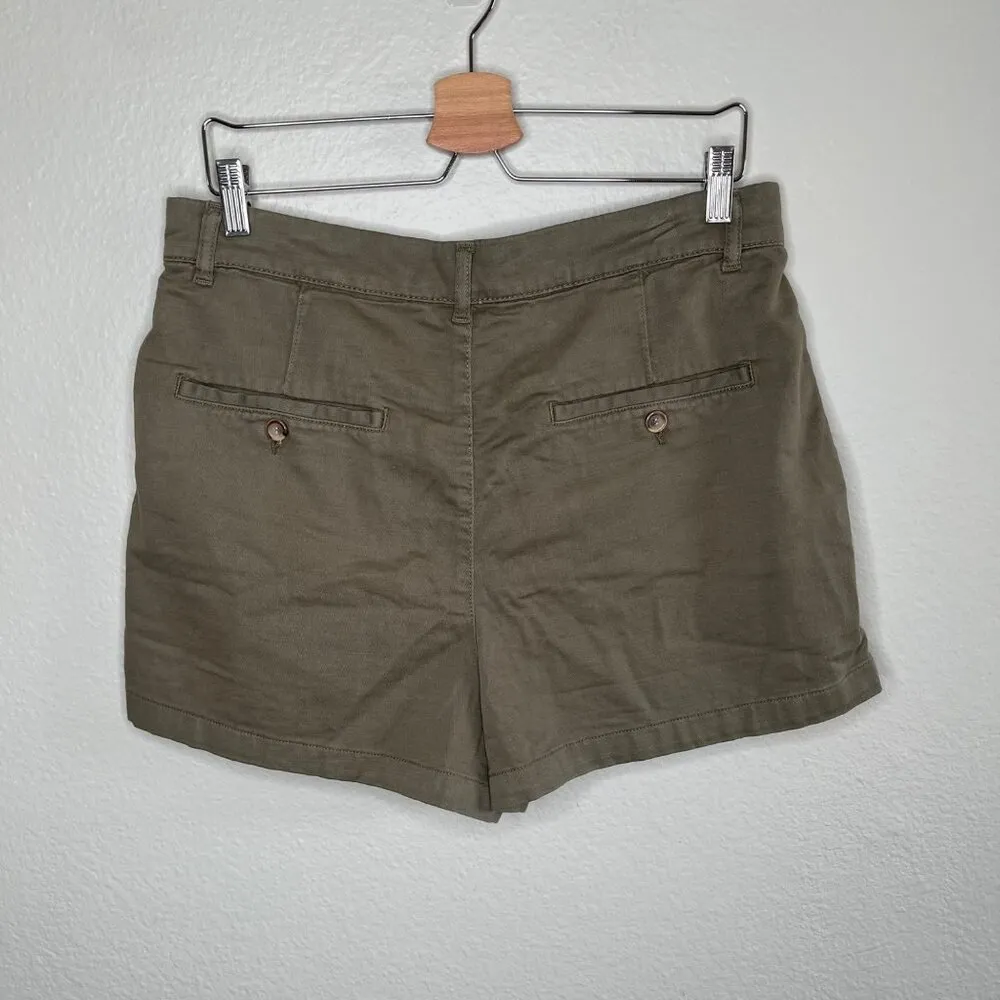 Free People Womens Bille Chino Olive Cotton Khaki Shorts Size 6 - Image 7