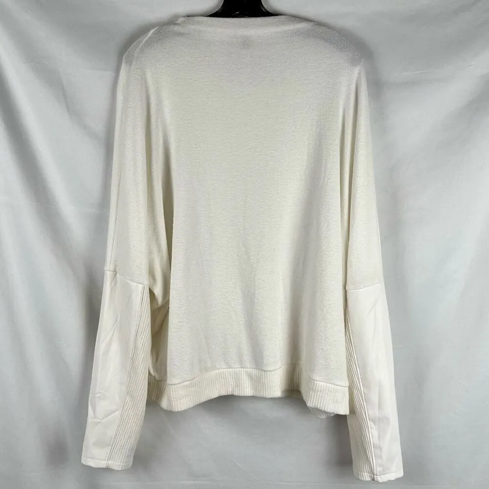Express Dolman Faux Leather Accent Sleeve Sweater XL - Image 4