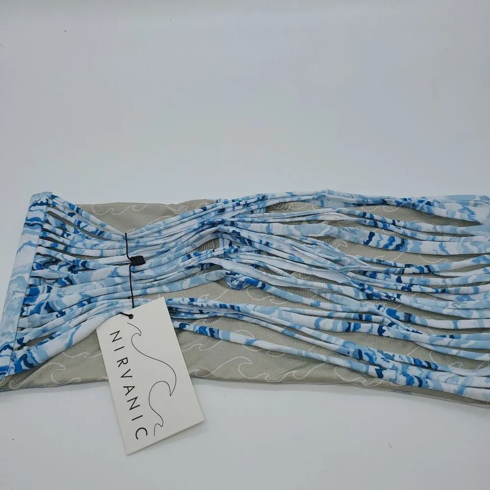 Nirvanic Swim Bikini Zara Top in Crystal Wave (XS) Blue - Image 4