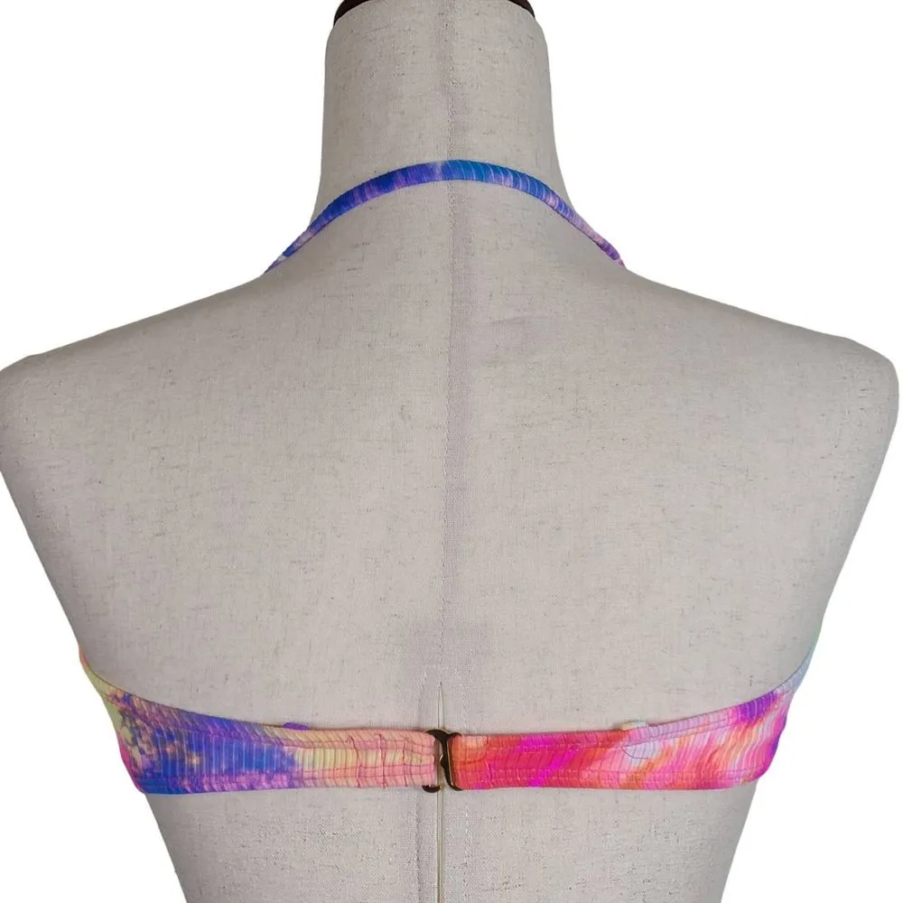 TiniBikini Bikini Swimsuit Swim Top Knot Tie Front Bow Tie Dye Size Small - Image 4