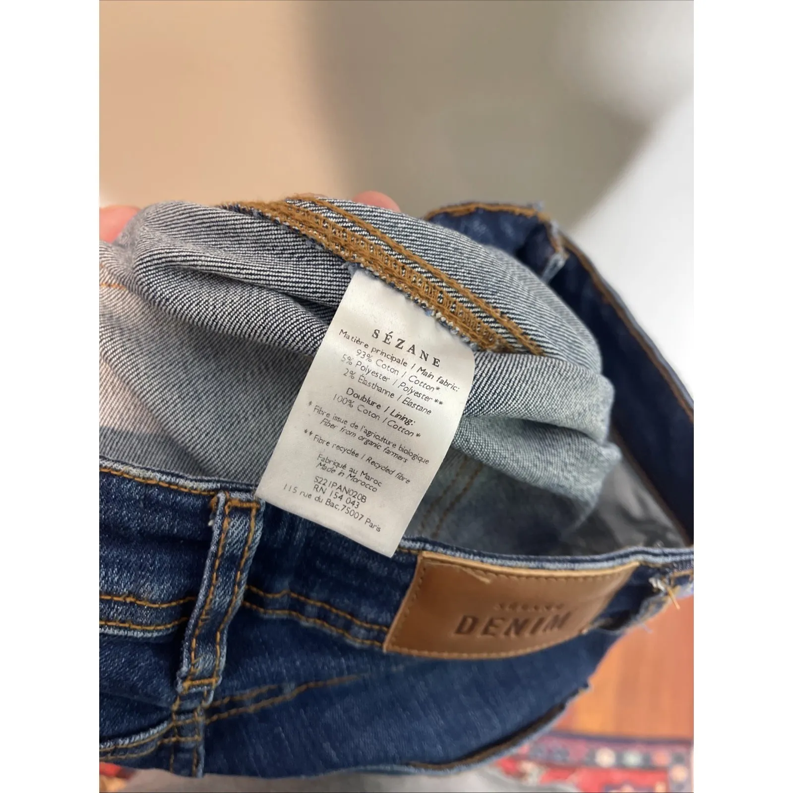 Womens‎ Sezane Denim Dark Wash Skinny Leg Jean Sz 27 - Image 11