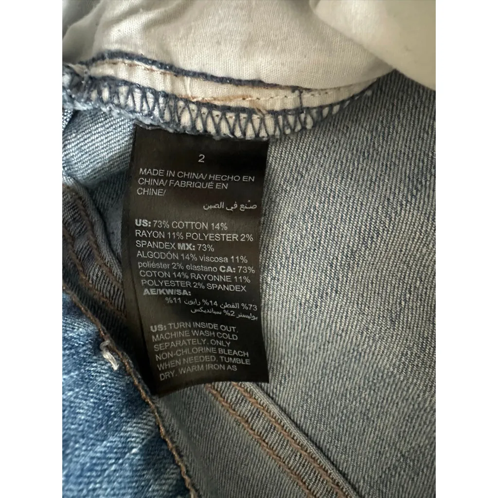 Women's White House Black Market Blue Distressed Skinny Jeans Size 2 - Image 4