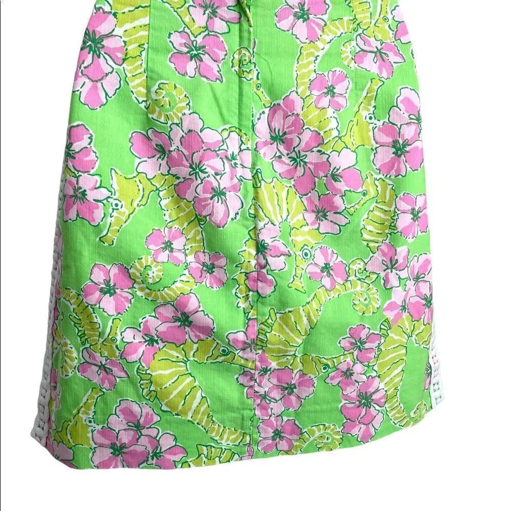 Lilly Pulitzer Vintage 1990s Crochet Seahorse Floral Mini Skirt - Image 5