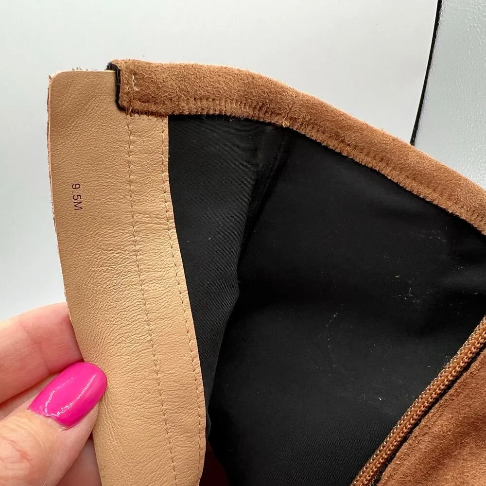 Veronica Beard Women 9.5 Arlo Suede Leather Wedge Boots Hazelwood Tan Brown NWOT - Image 6