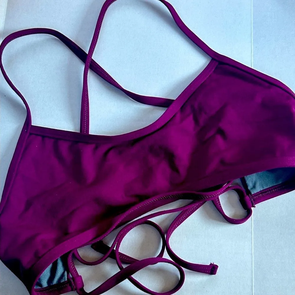 Jolyn Grayson Bikini Top in Cabernet Purple Size Medium - Image 5