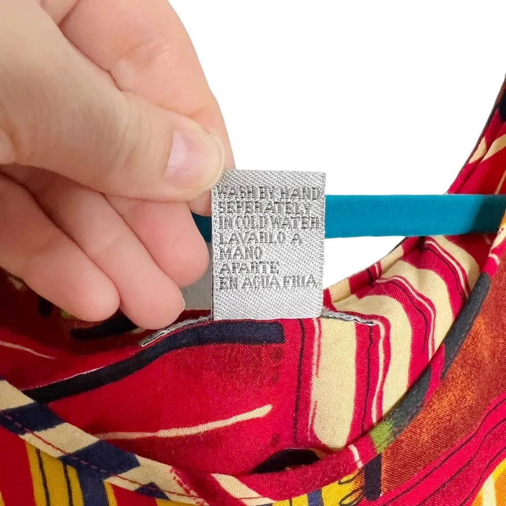 Vintage  Bold Colorful Tribal Printed Sleeveless Maxi Dress - Image 9